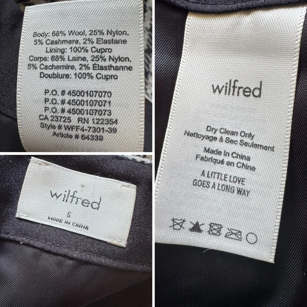 Aritzia Wilfred Dorine Front Wrap Wool Cashmere Blend Plaid Mini Skirt Size 6 - Picture 8 of 8